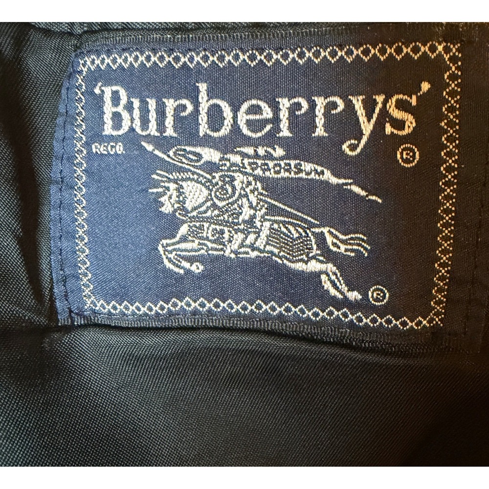 Vtg Burberrys' Men 40R Wool Windowpane Navy Suit Classic Old Money Heritage Icon - Picture 3 of 12